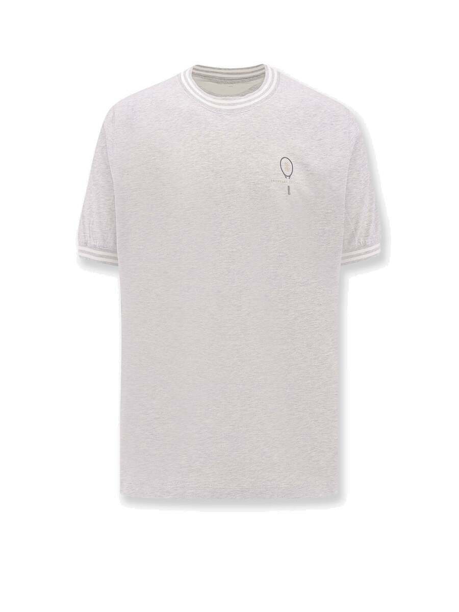 Brunello Cucinelli T Shirt Grey Mens Brunello Cucinelli