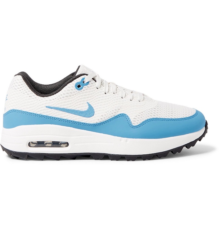 Photo: Nike Golf - Air Max 1G Faux Leather-Trimmed Coated-Mesh Golf Shoes - White