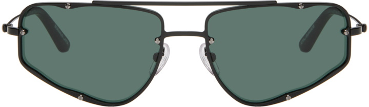 Photo: Eckhaus Latta SSENSE Exclusive Black 'The Speed' Sunglasses