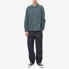 Folk Men's Cord Patch Shirt in Forest Green Cord
