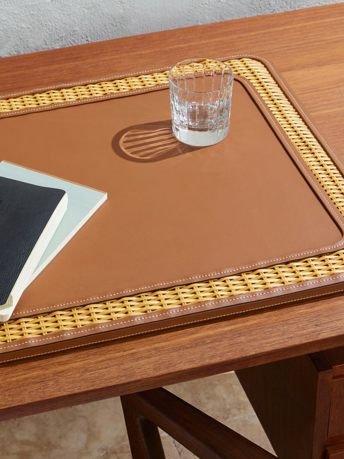 Ralph Lauren Home - Bailey Rattan-Trimmed Leather Desk Blotter