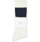 Mr P. - Three-Pack Cotton-Blend Socks - Storm blue