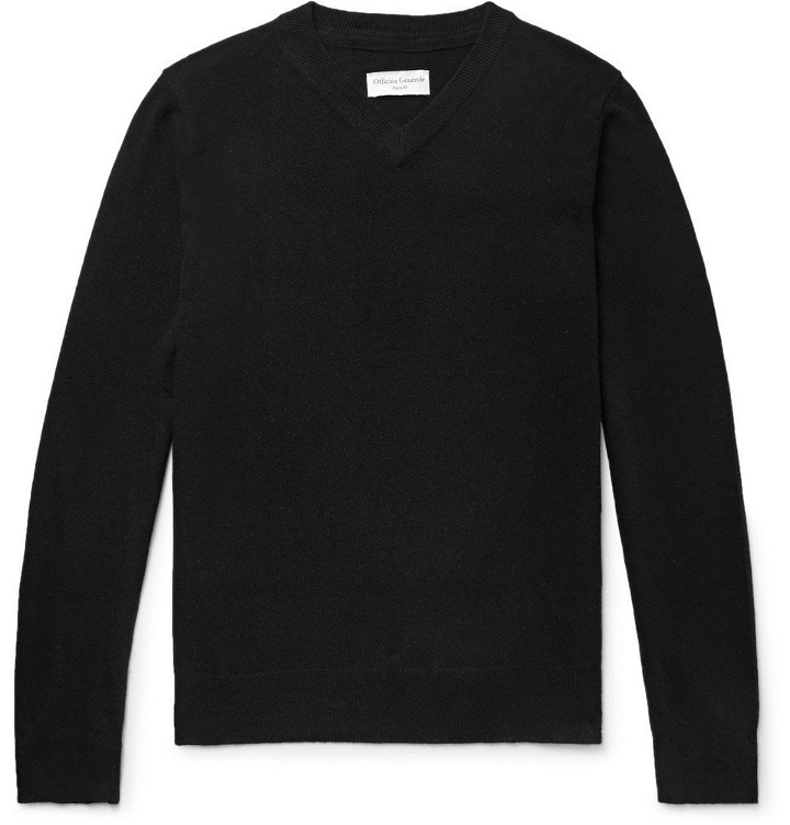 Photo: Officine Generale - Slim-Fit Cashmere Sweater - Men - Black