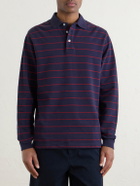 Noah - Striped Cotton-Piqué Polo Shirt - Blue