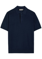 Canali Knit Polo Shirt Navy
