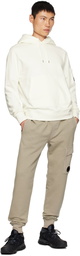 C.P. Company White Brushed Hoodie