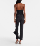 Area Bow-detail denim top