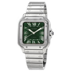 Cartier Santos De Cartier Medium Model Automatic Green Dial Mens Watch WSSA0061