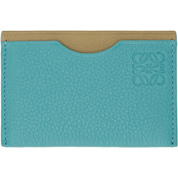 Photo: Loewe Blue and Brown Contrast Plain Cardholder