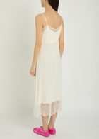 Simone Rocha Lace-trimmed Crepe-de-chine Midi Dress Cream
