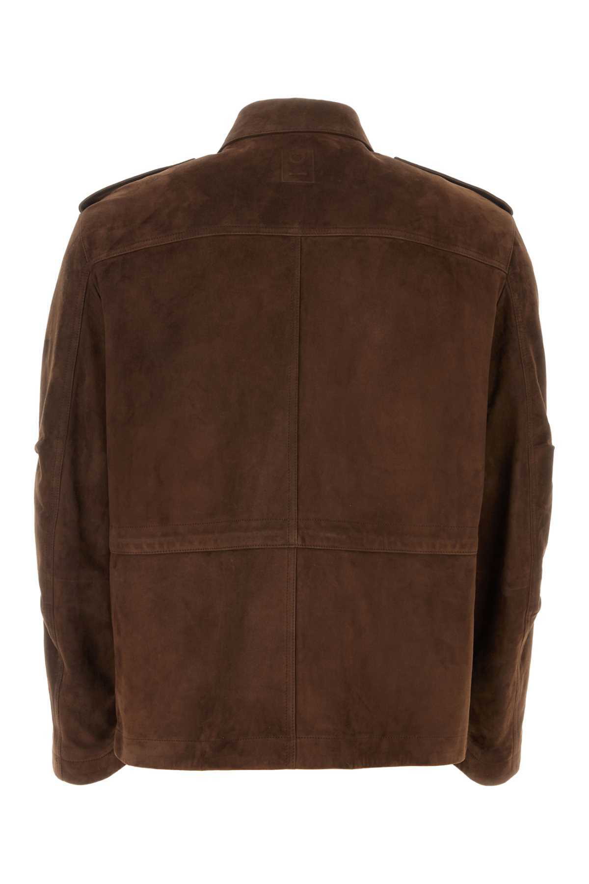 レザージャケット SALVATORE FERRAGAMO BROWN SUEDE JACKET Ferragamo Brown Suede Jacket Salvatore Ferragamo