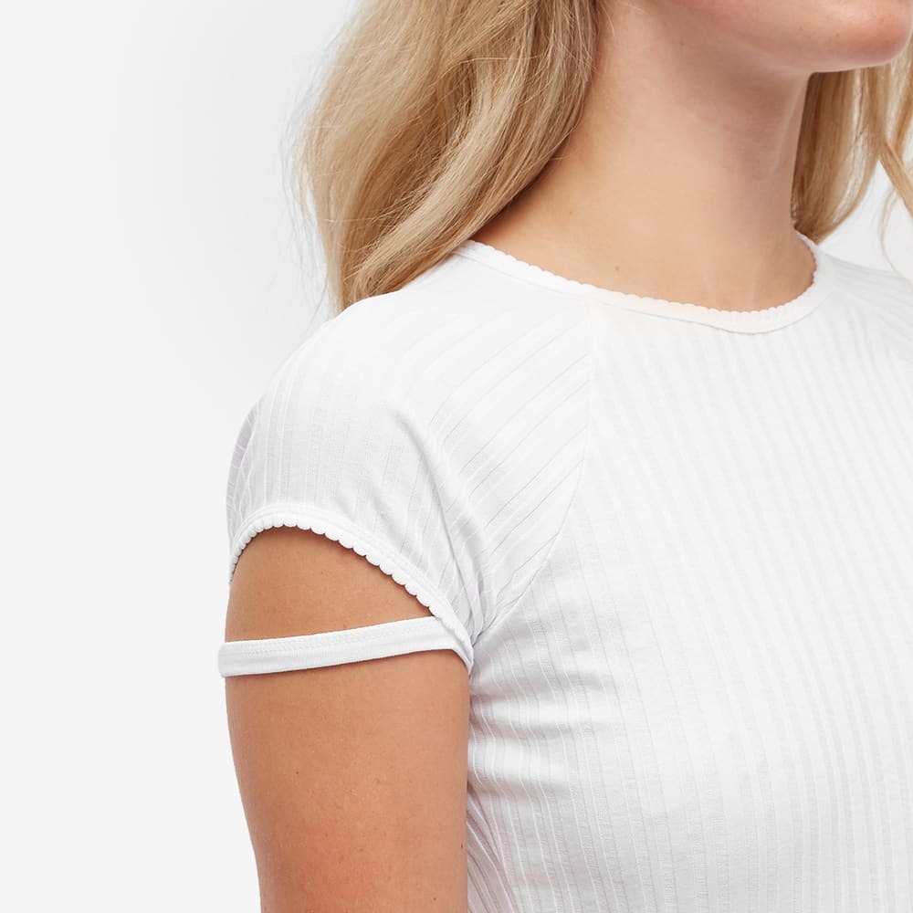 Helmut Lang Women's Ribbed T-Shirt in White Helmut Lang