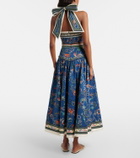 Alémais Cove printed cotton maxi skirt