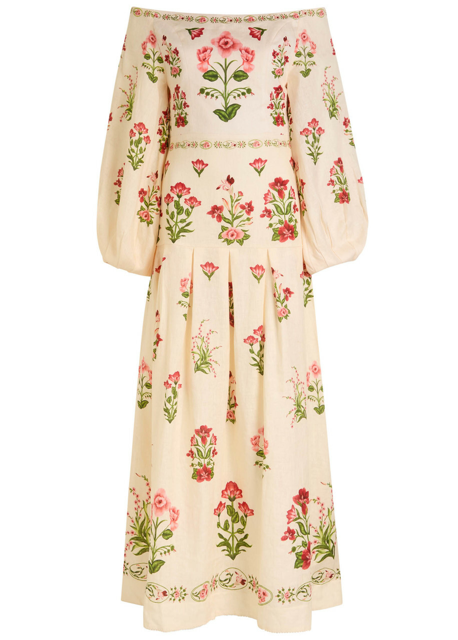Agua BY Agua Bendita Senlis Canna Floral-print Linen Maxi Dress Multicoloured