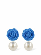 MAGDA BUTRYM - Rose & Faux Pearl Pendant Earrings