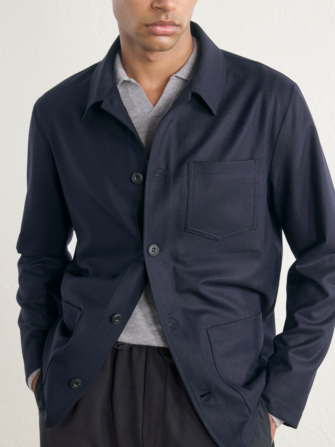 Altea - Pablo Wool-Blend Flannel Overshirt - Blue