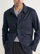 Altea - Pablo Wool-Blend Flannel Overshirt - Blue