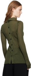 Recto Green Both Sides Opening Cardigan