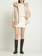 BLANCHA Oversize Padded Wool Parka with Fur Trim