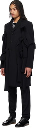 Comme des Garçons Homme Plus Black Wool Gabardine Coat