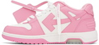 Off-White White & Pink Out Of Office Calf Leather Sneakers