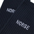Norse Projects Men's Bjarki Logo Sock in Dark Navy