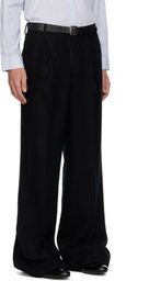 SIRE Black Pleated Tailored Trousers