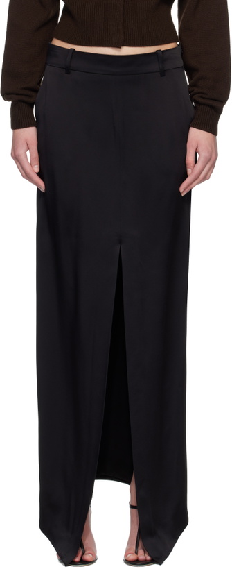 Photo: TOM FORD Black Crepe Envers Satin Tailored Maxi Skirt