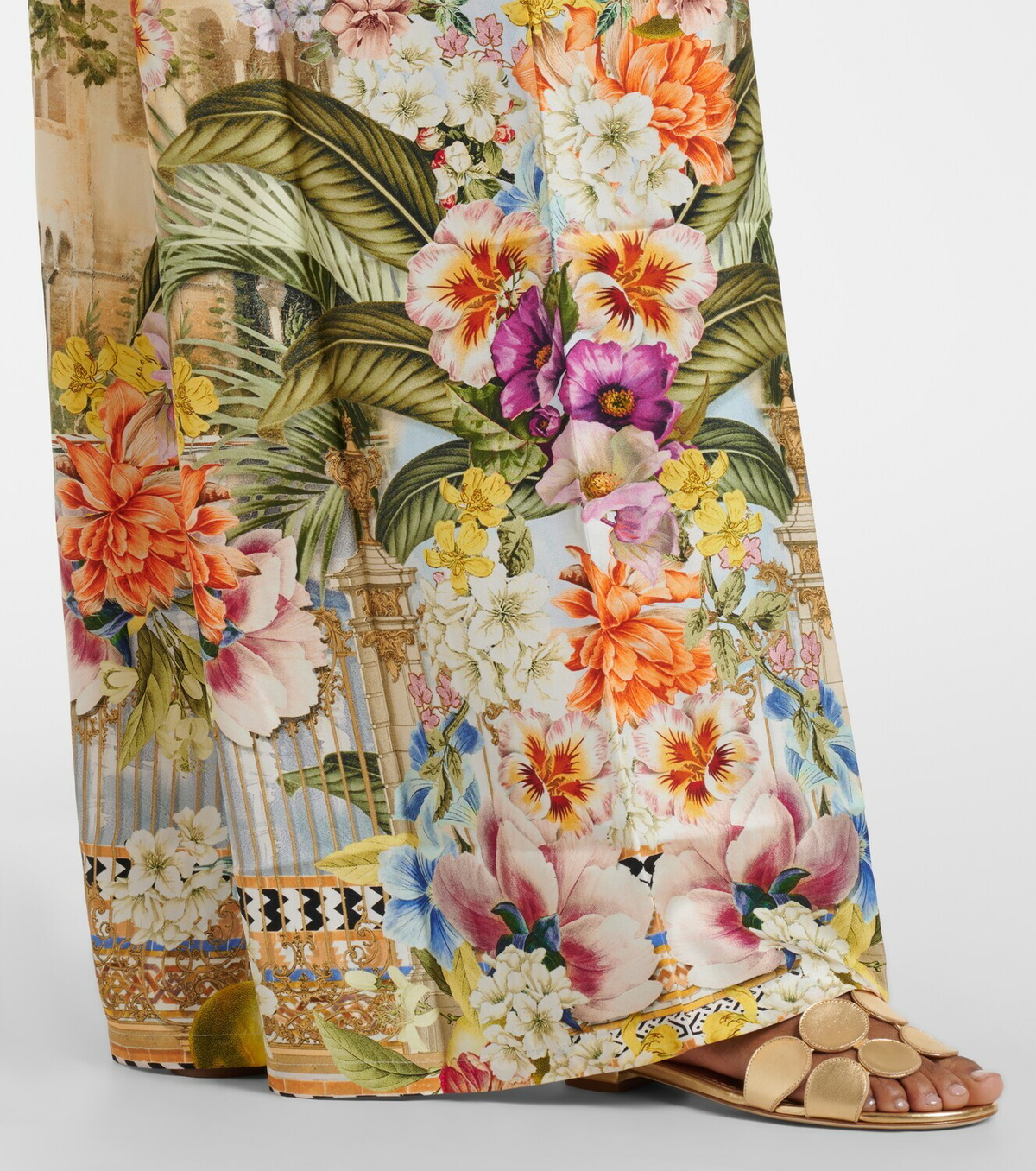 Camilla Printed silk wide-leg pants