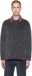 AMOMENTO Gray Reverse Pocket Shirt