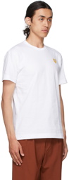 COMME des GARÇONS PLAY White & Gold Heart Patch T-Shirt