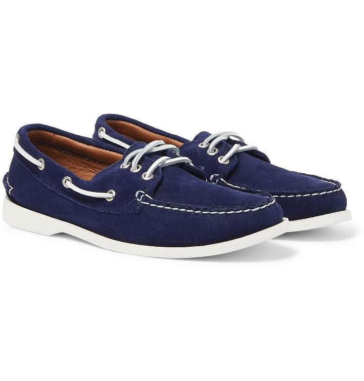 Photo: Quoddy - Downeast Suede Boat Shoes - Blue