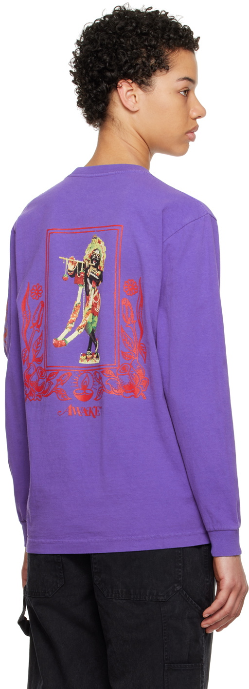 Awake NY Purple 'Mind Body Spirit' Long Sleeve T-Shirt