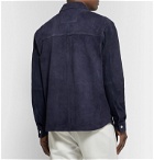 NN07 - Slim-Fit Suede Shirt Jacket - Blue