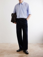 A.P.C. - Ricky Straight-Leg Pleated Organic Cotton Trousers - Blue