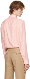 Gucci Pink Silk GG Shirt