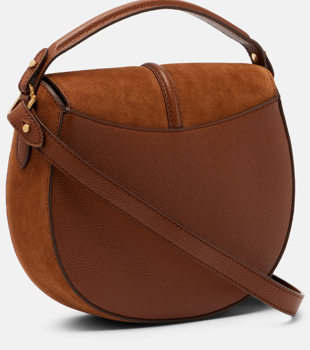 DeMellier Siena leather-trimmed suede crossbody bag