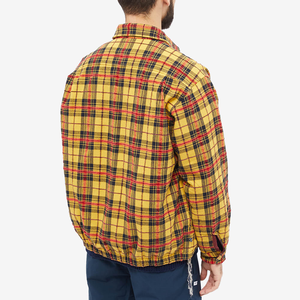 thisisneverthat Men's E/T-Logo Plaid Shirt Jacket in Yellow