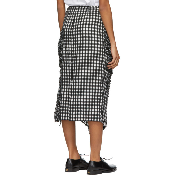 Chika Kisada Black and White Ruched Skirt
