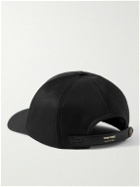 TOM FORD - Leather-Trimmed Logo-Embroidered Cotton-Canvas Baseball Cap - Black
