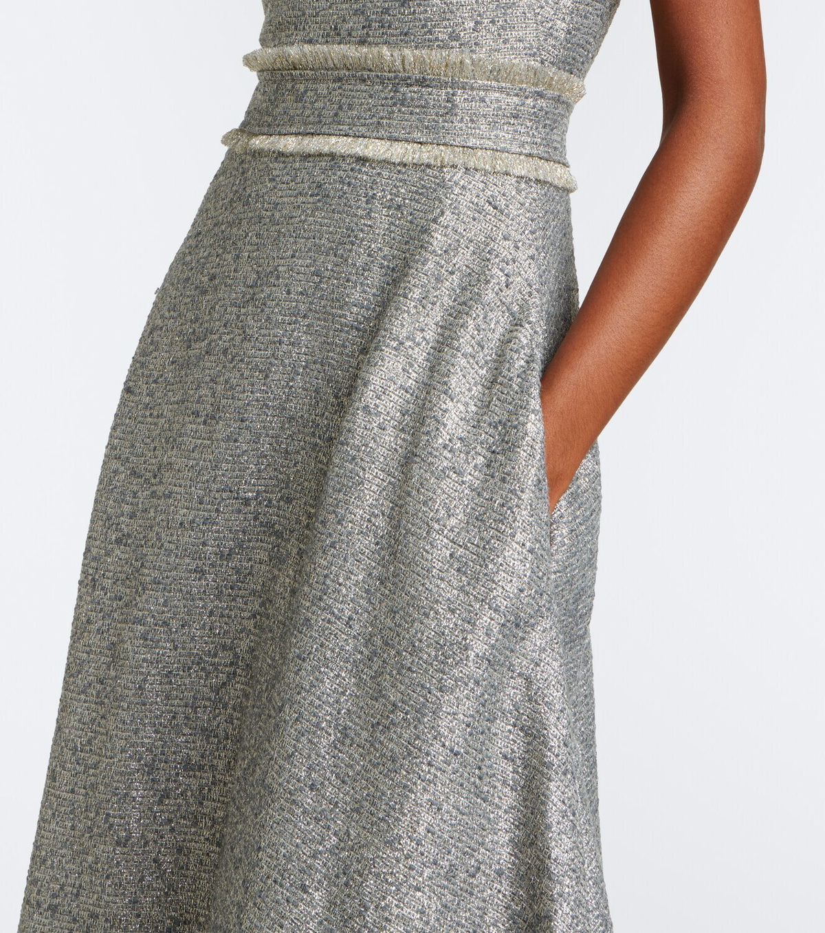 Safiyaa Ornette tweed midi dress