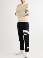 THOM BROWNE - Slim-Fit Striped Shetland Wool Sweater - Neutrals