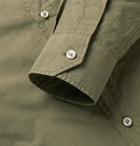 Loro Piana - Alvin Slim-Fit Grandad-Collar Cotton Shirt - Army green