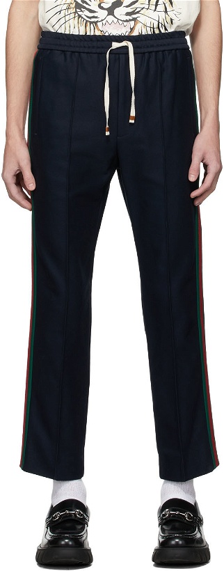 Photo: Gucci Navy Cotton Piqué Sweatpants