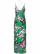 AREA - Butterfly Printed Jersey Maxi Dress