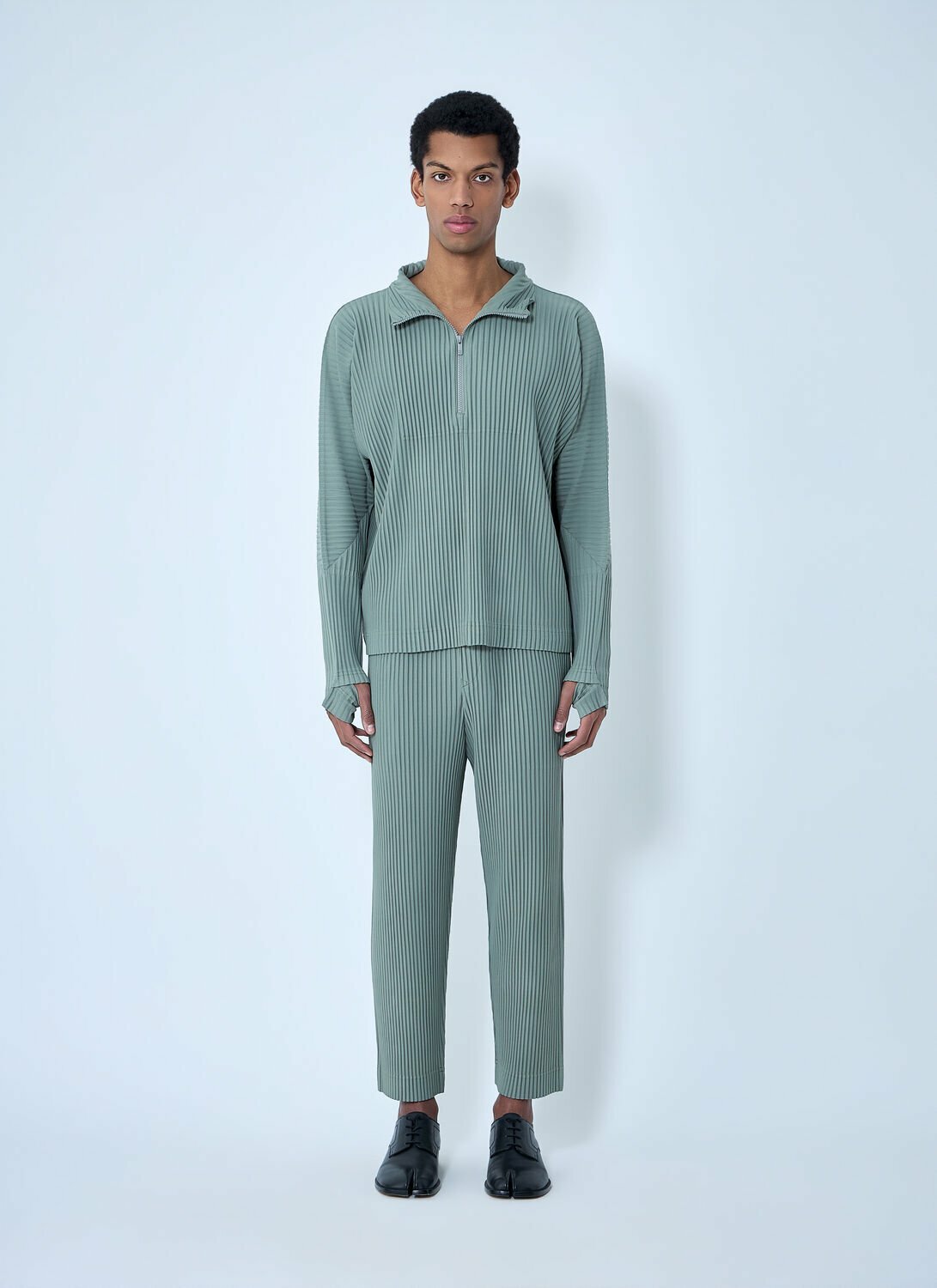 Homme Plissé Issey Miyake Pleated Quater Zip-Up Sweatshirt Homme