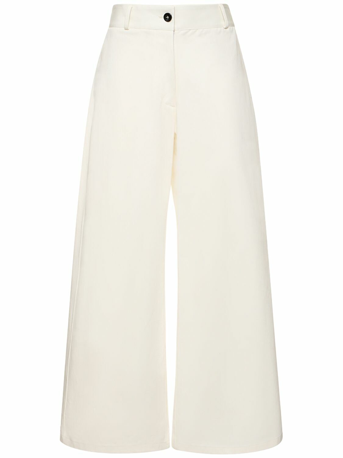 パンツ Jil Sander Wide Pants In Cotton Gabardine JIL SANDER - Cotton Gabardine Wide Leg Pants Jil Sander