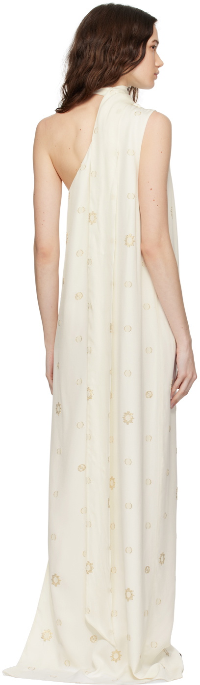 Stella McCartney Off-White One-Shoulder Scarf Maxi Dress