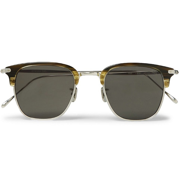 Photo: Eyevan 7285 - Square-Frame Acetate and Silver-Tone Sunglasses - Men - Green