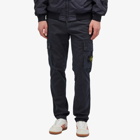 Stone Island Men's Brushed Cotton Canvas Cargo Pants in Navy Blue